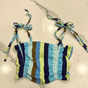 NWT Aerie Striped Top with Ties on Shoulders Size Small